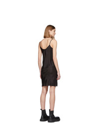 Черное сатиновое платье-комбинация от Rick Owens