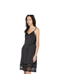 Черное сатиновое платье-комбинация от Marc Jacobs