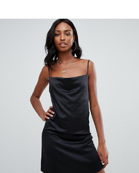 Черное сатиновое платье-комбинация от Missguided Tall