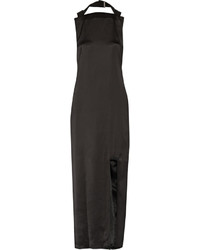 Черное сатиновое платье-макси от Acne Studios