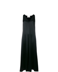 Черное сатиновое платье-макси от Cédric Charlier