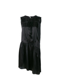 Черное сатиновое платье-миди от Ann Demeulemeester
