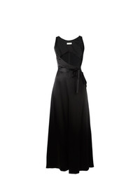 Черное сатиновое платье-миди от ATTICO