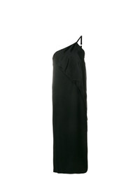 Черное сатиновое платье-миди от Cédric Charlier