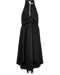 Черное сатиновое платье-миди от Chloé