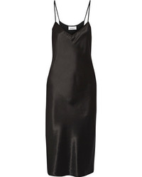 Черное сатиновое платье-миди от DKNY