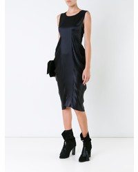 Черное сатиновое платье-миди от Nehera