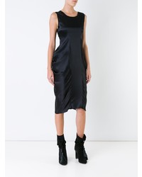 Черное сатиновое платье-миди от Nehera