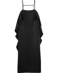 Черное сатиновое платье-миди от Elizabeth and James