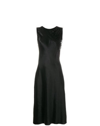 Черное сатиновое платье-миди от Maison Margiela