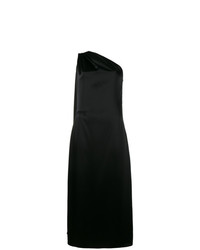 Черное сатиновое платье-миди от OSMAN