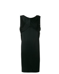 Черное сатиновое платье прямого кроя от Balenciaga Vintage