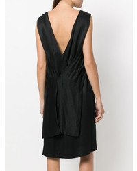 Черное сатиновое платье прямого кроя от Balenciaga Vintage