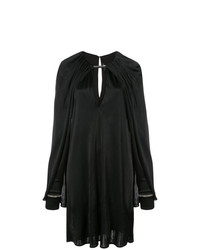 Черное сатиновое платье прямого кроя от Thomas Wylde