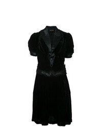 Черное сатиновое платье с пышной юбкой с рюшами от Comme Des Garçons Vintage