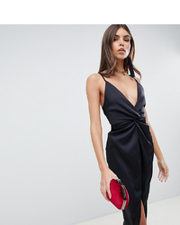 Черное сатиновое платье-футляр от ASOS DESIGN