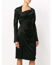 Черное сатиновое платье-футляр от Christian Dior Vintage