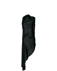 Черное сатиновое платье-футляр от MARQUES ALMEIDA