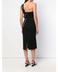 Черное сатиновое платье-футляр от Victoria Beckham