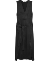 Черное сатиновое платье от Halston
