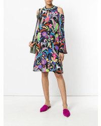 Черное свободное платье с принтом от Etro