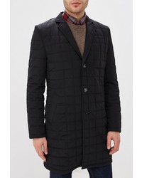Черное стеганое длинное пальто от Berkytt