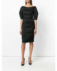 Черное стеганое платье-футляр от Talbot Runhof