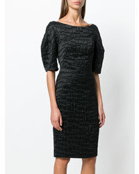 Черное стеганое платье-футляр от Talbot Runhof