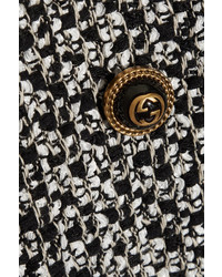 Женское черное твидовое пальто от Gucci