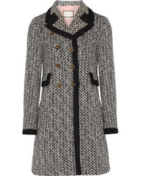 Женское черное твидовое пальто от Gucci
