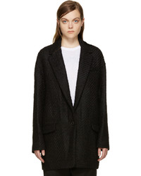Женское черное твидовое пальто от Isabel Marant