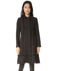 Женское черное твидовое пальто от Rebecca Taylor
