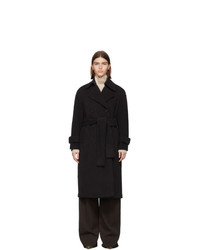 Женское черное флисовое пальто от Harris Wharf London