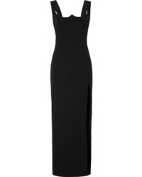 Черное шелковое вечернее платье с разрезом от Versace