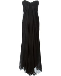 Черное шелковое вечернее платье от Alexander McQueen
