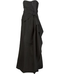 Черное шелковое вечернее платье от Carolina Herrera