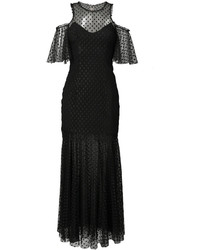 Черное шелковое вечернее платье от Monique Lhuillier