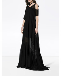 Черное шелковое вечернее платье от Ann Demeulemeester