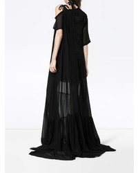 Черное шелковое вечернее платье от Ann Demeulemeester