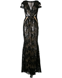 Черное шелковое вечернее платье от Talbot Runhof