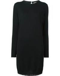 Черное шелковое вязаное платье от No.21