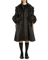 Черное шелковое пальто