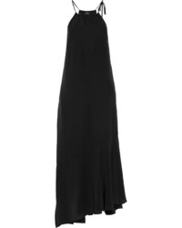 Черное шелковое платье-макси