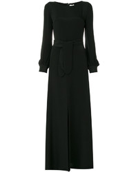 Черное шелковое платье-макси от Goat