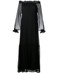 Черное шелковое платье-макси от P.A.R.O.S.H.