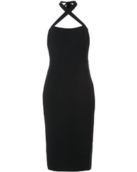 Черное шелковое платье-миди от Christian Siriano