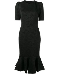 Черное шелковое платье-миди от Dolce & Gabbana