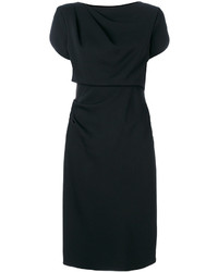 Черное шелковое платье-миди от Giorgio Armani