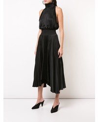 Черное шелковое платье-миди от A.L.C.