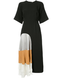 Черное шелковое платье-миди от Roksanda